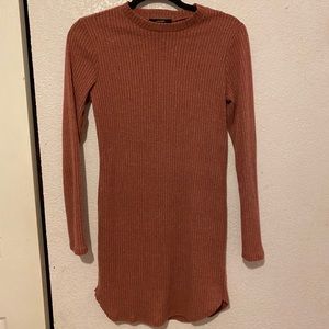 F21 | Ribbed Mauve Long Sleeve Dress